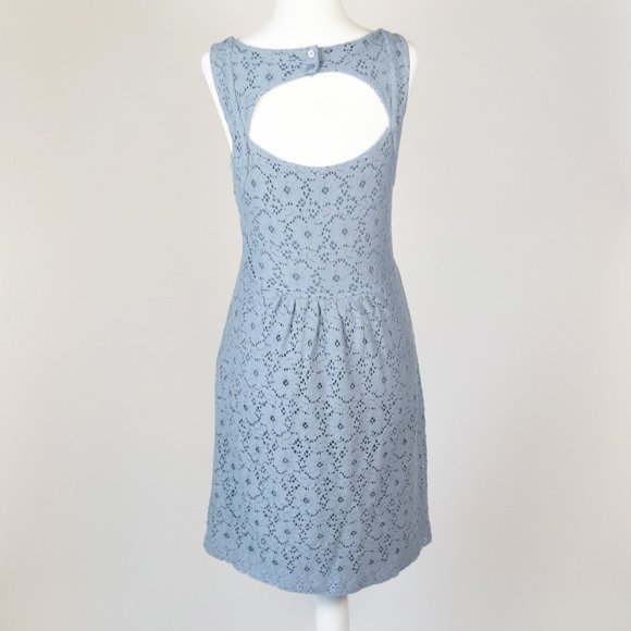 Anthropologie Deletta Silverfield Blue Sweetheart Dress w/ Cut Out Size S, Small - Picture 5 of 12
